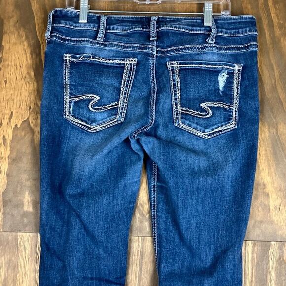 Silver Womens Jeans Blue Denim Mid Rise Suki Skinny Stretch 33x29 - Picture 11 of 12